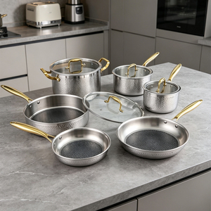 Custom Size Logo 3/5 Ply Honeycomb Cookware Set