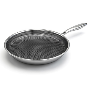 PFOA Free Frying Pan Non-Stick Honeycomb Stainless Steel Non Stick Fry Pan Customized Coating