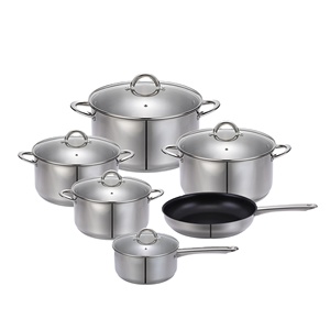 Competitive Price Kitchen Cookware Sets Mirror Polished Nonstick Stainless Steel Pots and Pans Set