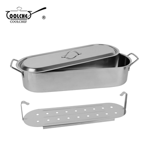 OEM Hot Sale Classic Eco-Friendly Stainless Steel 3-Piece Fish Poacher & Steamer Set Dishwasher & Oven Safe Mirror Finish