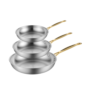 Non -toxic Pans Set Stainless Steel Mirror Polished Complete Healthy Cooking Versatile Frying Pan